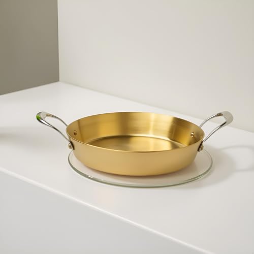 NUTRION Brass Kadhai 1.4L with Insulated Heat-Resistant Handle | 100% Pure Bronze Tin Coated Traditional Kerala Bronze, Kadai for Cooking, Chemical-Free - Image 1