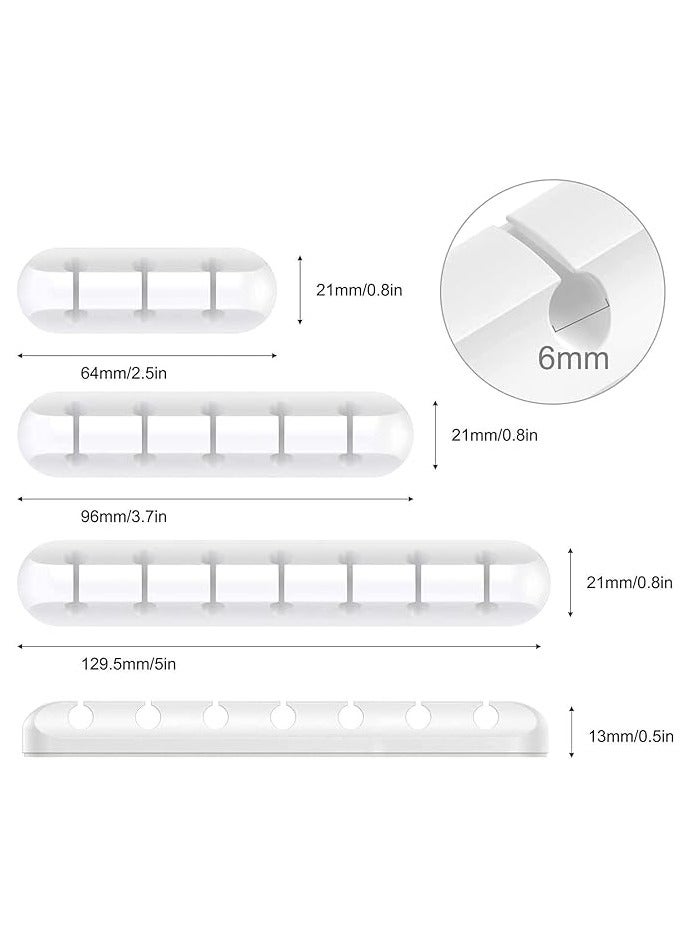 Andafeict Cable Management Clips for Power Cord USB Cable, TV Cable, PC, Home and Office, Desktop Cable (3, 5 or 7 holes) - 3 Pcs -White - Image 2