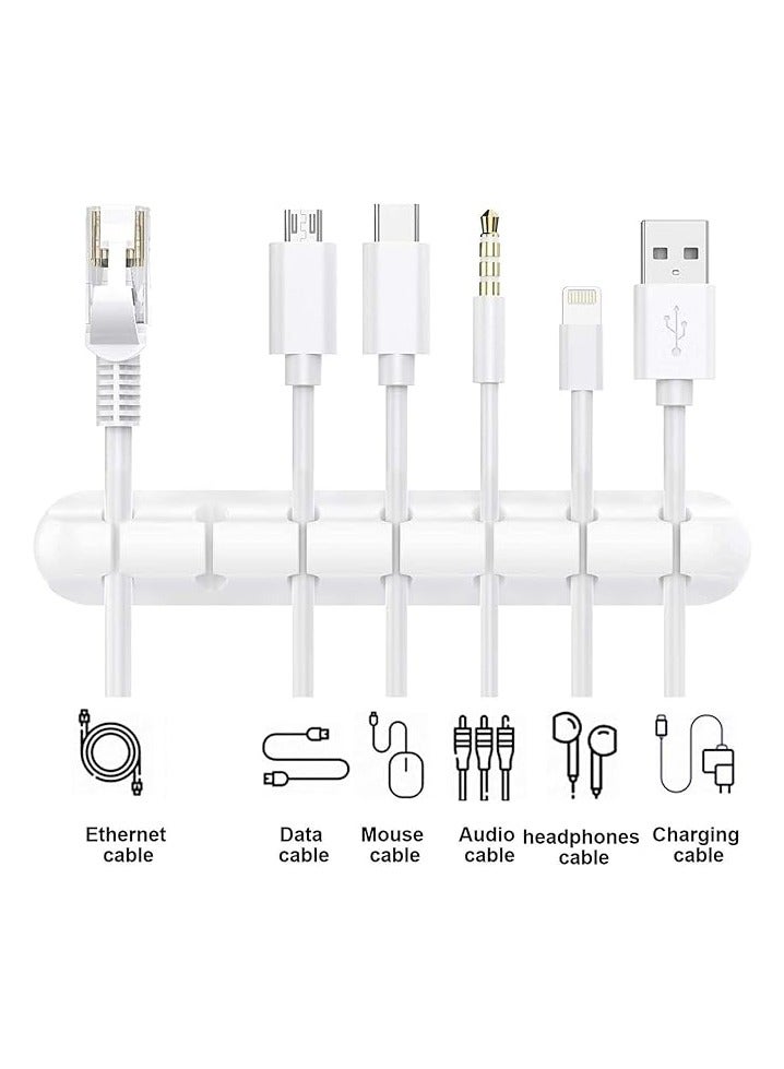 Andafeict Cable Management Clips for Power Cord USB Cable, TV Cable, PC, Home and Office, Desktop Cable (3, 5 or 7 holes) - 3 Pcs -White - Image 4