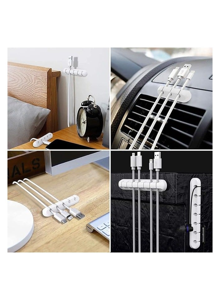 Andafeict Cable Management Clips for Power Cord USB Cable, TV Cable, PC, Home and Office, Desktop Cable (3, 5 or 7 holes) - 3 Pcs -White - Image 5