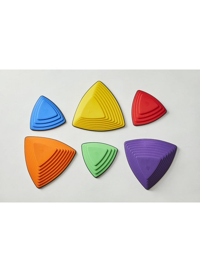 GONGE River Stones - The Original Kids Play Stepping Stones for Balance and Coordination, Non-Slip bottom, Stackable, for Indoor and Outdoor, Set of 6 - Vibrant - Image 2