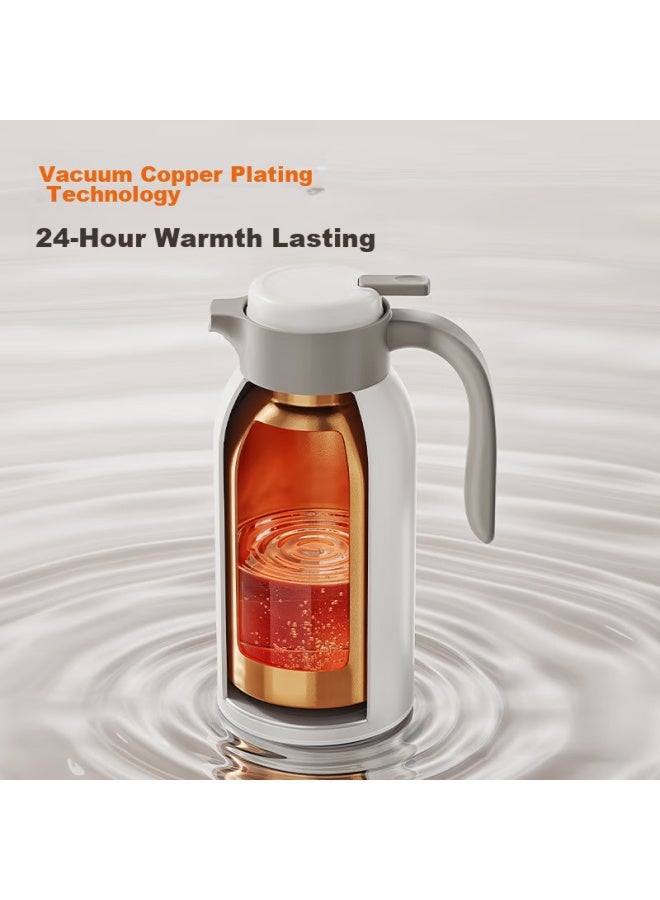 Joyoung Insulated Thermos, Household 304 Stainless Steel Inner Liner, Insulated Water Bottle, Home Warm Water Jug, Large Capacity 2lwf201, Natural Color - Image 4