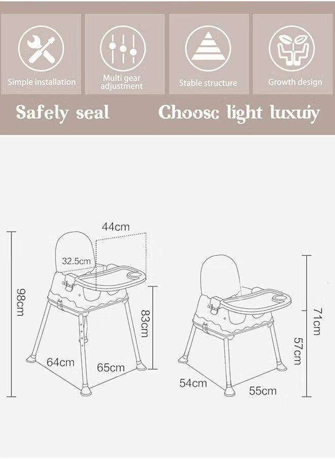 Baby High Chair 2 in 1 Feeding Table with Double Tray and Wheels Easy to Wash Foldable Chair - pzsku/ZB492D7DA535916905C54Z/45/_/1733907208/5623532c-2277-45c2-8312-fc961090cd5d