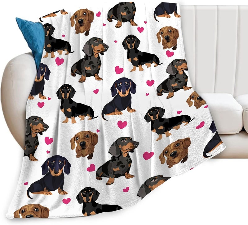 Tijuboni Tijuboni Dachshund Blanket for Girls Boys Women Gifts for Dachshund Lovers Dachshund Throw Blanket for Kids Adults Ultra Soft Cozy Fleece Blanket for Couch Sofa u200bBed 40x50  - Image 1