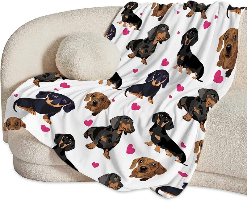 Tijuboni Tijuboni Dachshund Blanket for Girls Boys Women Gifts for Dachshund Lovers Dachshund Throw Blanket for Kids Adults Ultra Soft Cozy Fleece Blanket for Couch Sofa u200bBed 40x50  - Image 2