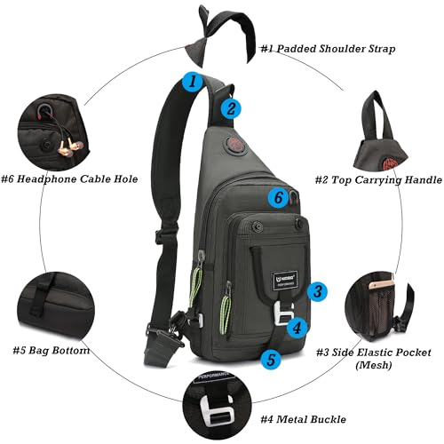 NICGID Sling Bag Chest Shoulder Backpack Crossbody Bags for Tablet Laptop Outdoor Hiking Men Women - Image 3
