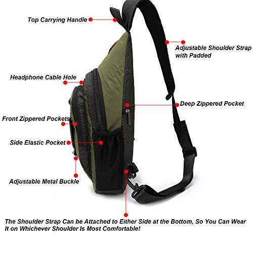 NICGID Sling Bag Chest Shoulder Backpack Crossbody Bags for Tablet Laptop Outdoor Hiking Men Women - Image 4