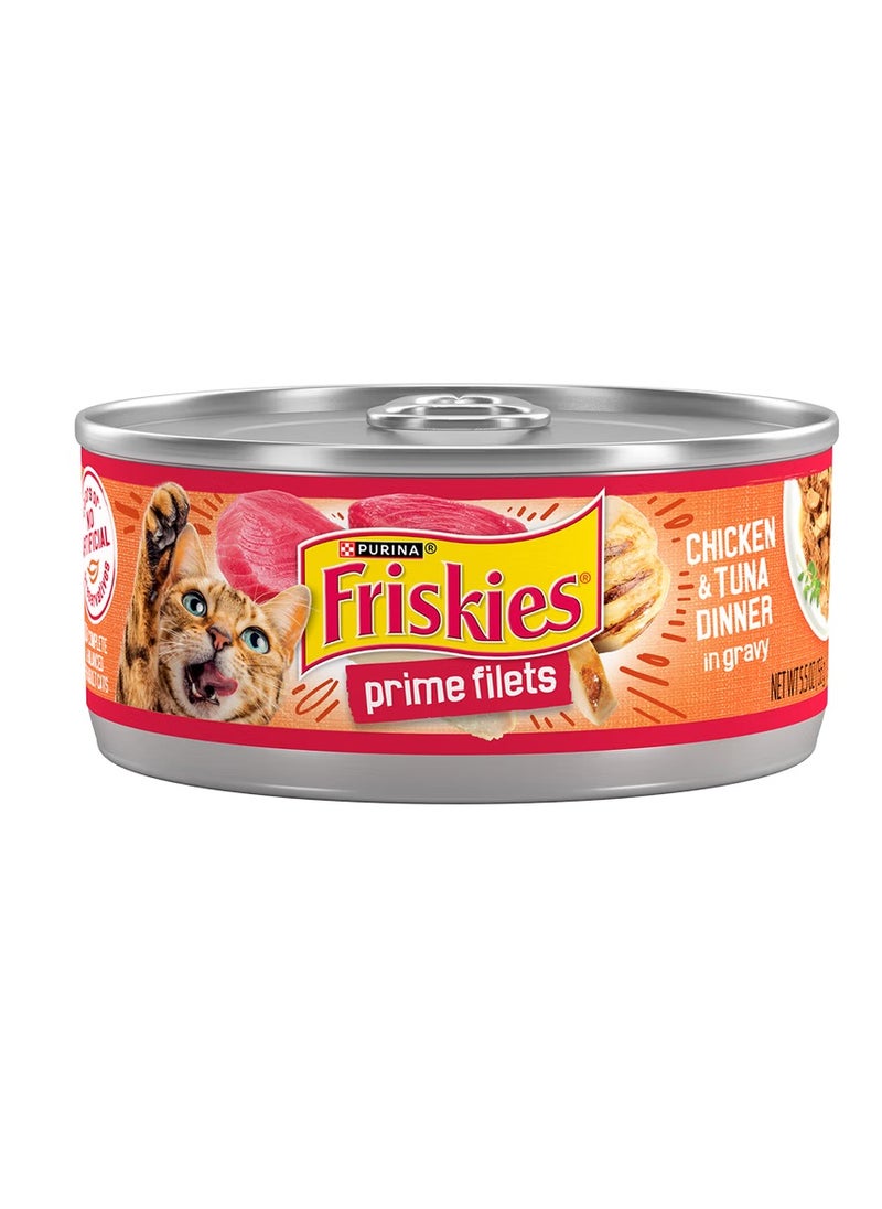 Nestle - nestle purina friskies prime fillet cat wet food chicken & tuna 5.5oz pack of 6 - Image 1