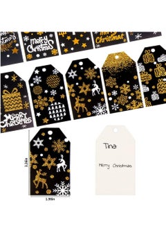 Generic 100 pieces christmas Gift label Tags, Kraft Paper Tag for Present Wrapping Hanging Labels with jute rope  - Image 2