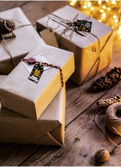 Generic 100 pieces christmas Gift label Tags, Kraft Paper Tag for Present Wrapping Hanging Labels with jute rope  - Image 3
