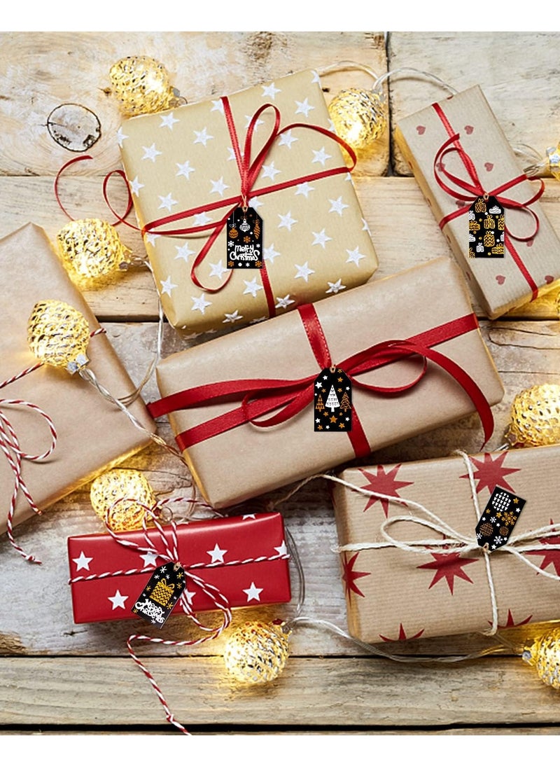 100 pieces christmas Gift label Tags, Kraft Paper Tag for Present Wrapping Hanging Labels with jute rope - Image 4