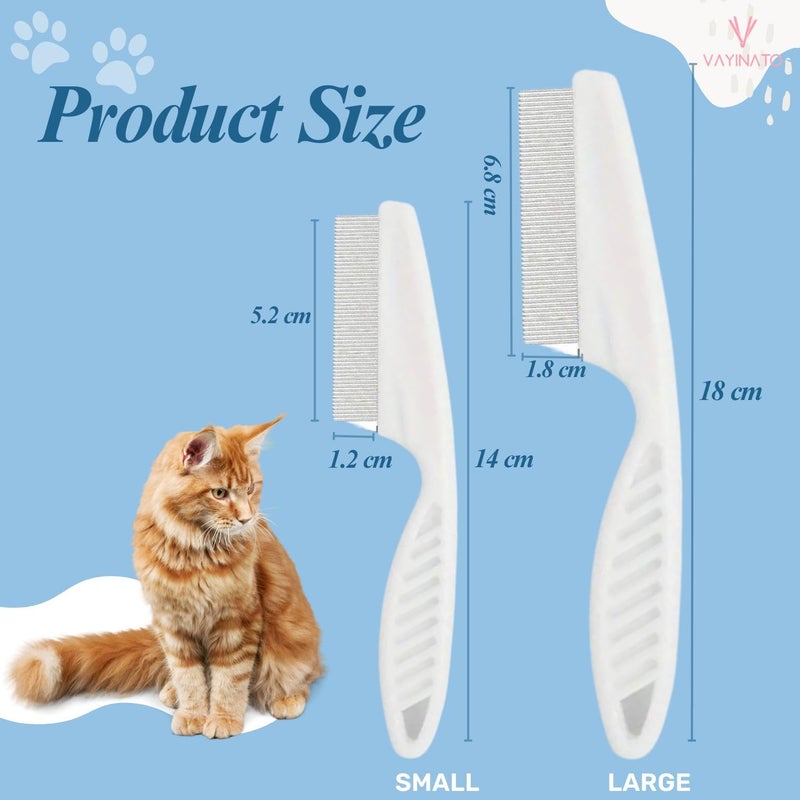 VAYINATO® Stainless Steel Needle Flea Comb for Cats & Dogs - Removes Tangles, Knots & Tear Stains, Fleas, Ticks | Durable PP Material, Effective Beauty And Hair Removal Tool (Small) - Image 4