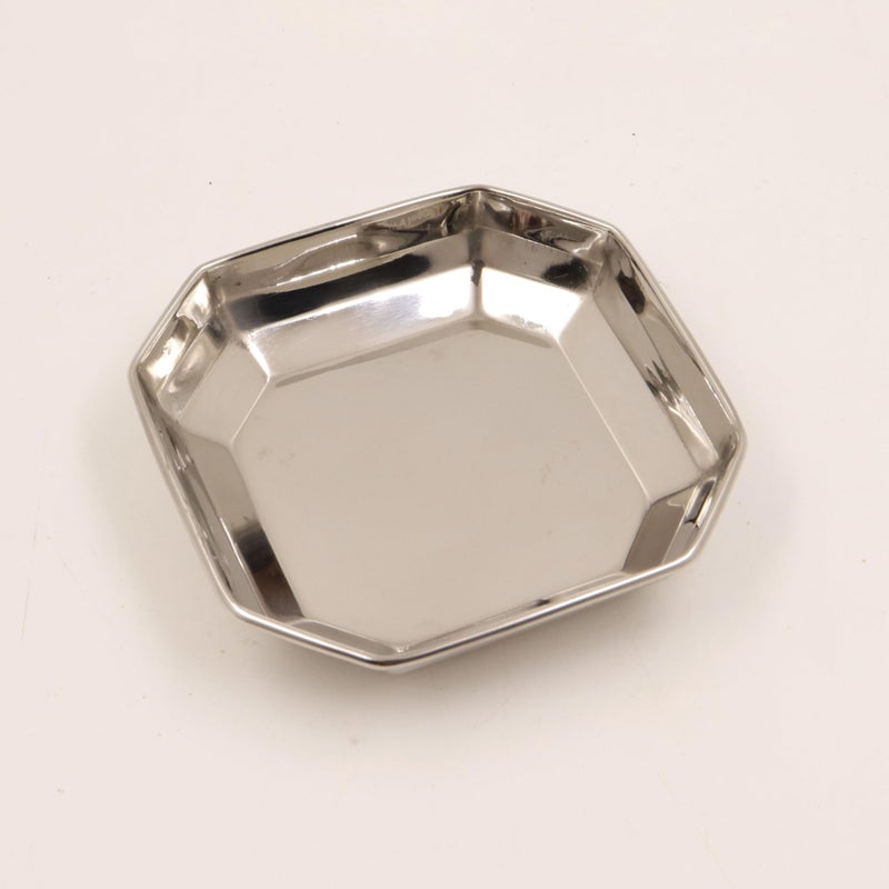 Spillbox Stainless Steel Halwa Plates|Quarter Plates| Octogon Snack Plate |Nasta Plate| Dessert Plate Set| Side Dish |Mirror Finish| BPA Free[Weight:50gm] (Octogon Plate-6) - Image 3