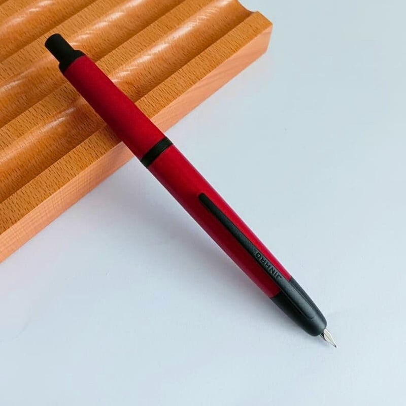 Goldleaf Jinhao 20 Press Retractable Fountain Pen – Fine Nib with Converter – Plastic Body & Metal Clip – Multiple Colors – Smooth Writing Daily Pen (No Ink Included) (Palace Red (Black Clip)) - Image 5