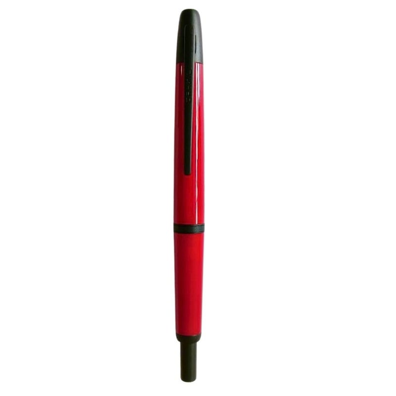 Goldleaf Jinhao 20 Press Retractable Fountain Pen – Fine Nib with Converter – Plastic Body & Metal Clip – Multiple Colors – Smooth Writing Daily Pen (No Ink Included) (Palace Red (Black Clip)) - Image 1