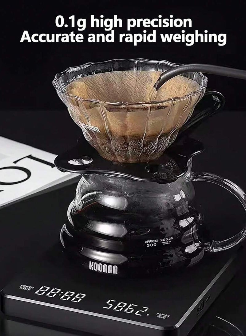 Smart Rechargeable digital kitchen scale with beep sound from 1 gram to 3 kilograms, 15*13 cm, black - Image 4