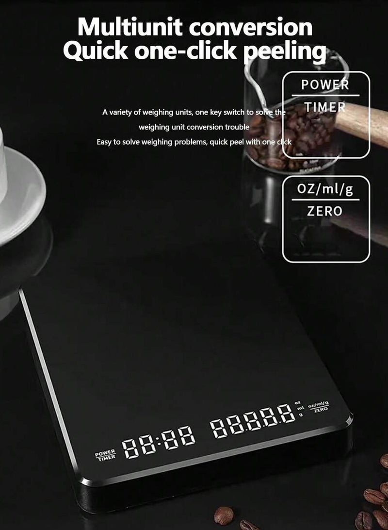 Smart Rechargeable digital kitchen scale with beep sound from 1 gram to 3 kilograms, 15*13 cm, black - Image 5