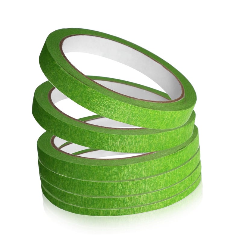 5 Rolls Wide Green Washi Tape For Painting Scrapbooking DIY Decorative Adhesive - Image 2