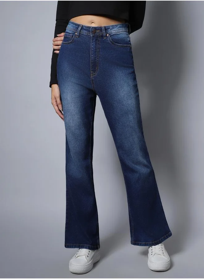هاي ستار Mid Wash Bootcut Jeans by Styli