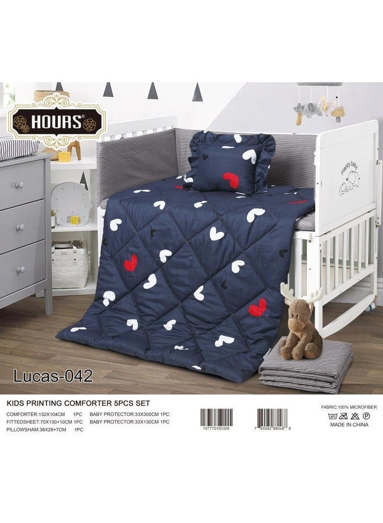 Horus 5-piece summer microfiber crib bumper pad for your baby's comfort - 5 pieces