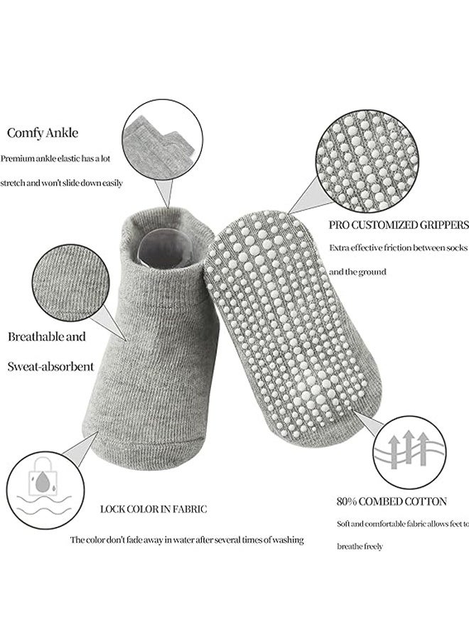 12PCS Baby  Toddler Socks With Grippers Non Slip Low Cut Grip Socks for Girls and Boys Soft Comfy Cotton - Image 2