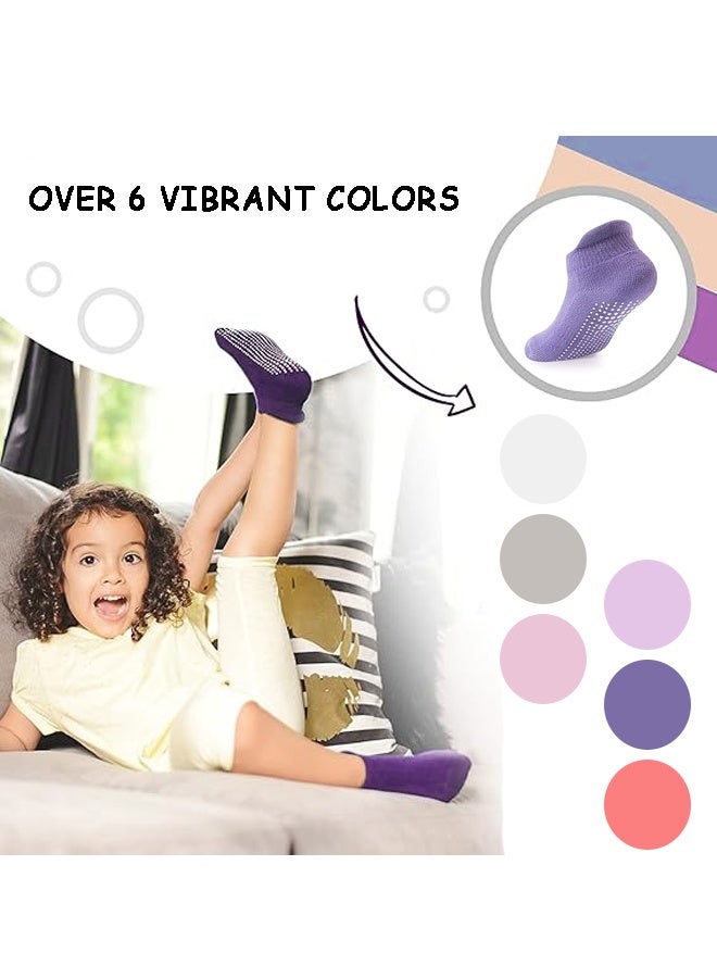 12PCS Baby  Toddler Socks With Grippers Non Slip Low Cut Grip Socks for Girls and Boys Soft Comfy Cotton - Image 4