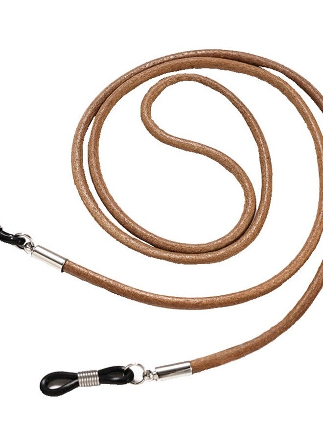 Fashion new anti-lost cowhide neck glasses rope glasses accessories anti-lost lanyard-brown - Image 1