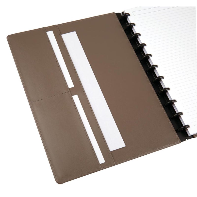 TUL Custom Note-Taking System Discbound Notebook, Letter Size, Leather Cover, Brown - Image 2