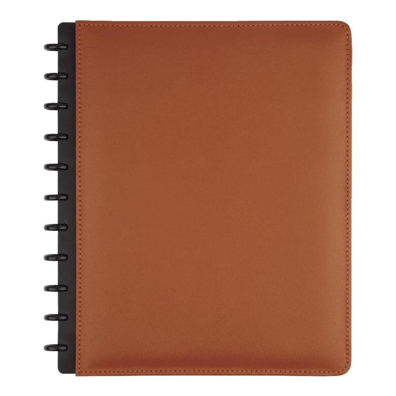 TUL Custom Note-Taking System Discbound Notebook, Letter Size, Leather Cover, Brown - Image 1