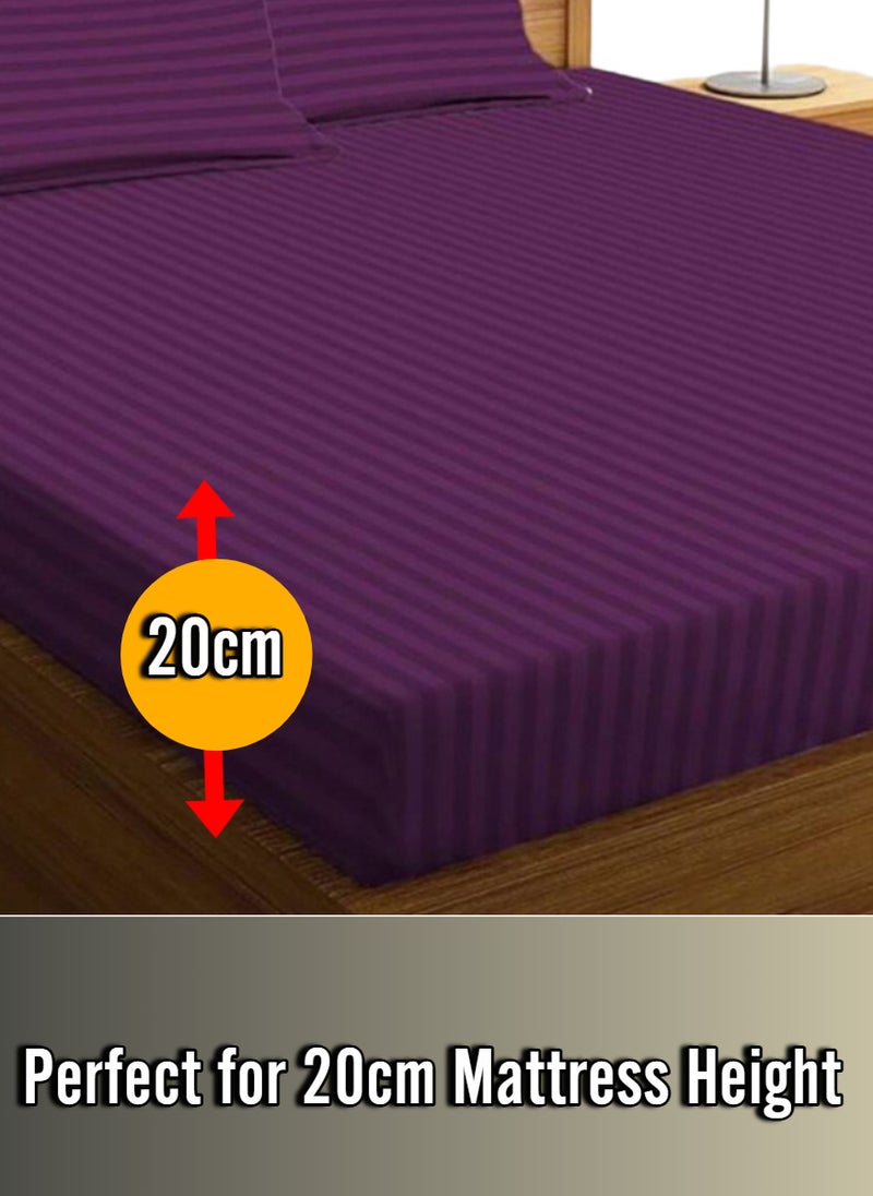 بلوبيري ملاءة سرير قطنية قماش مخطط مع قطعة واحدة كيس وسادة 180x200+20 سم - Image 2