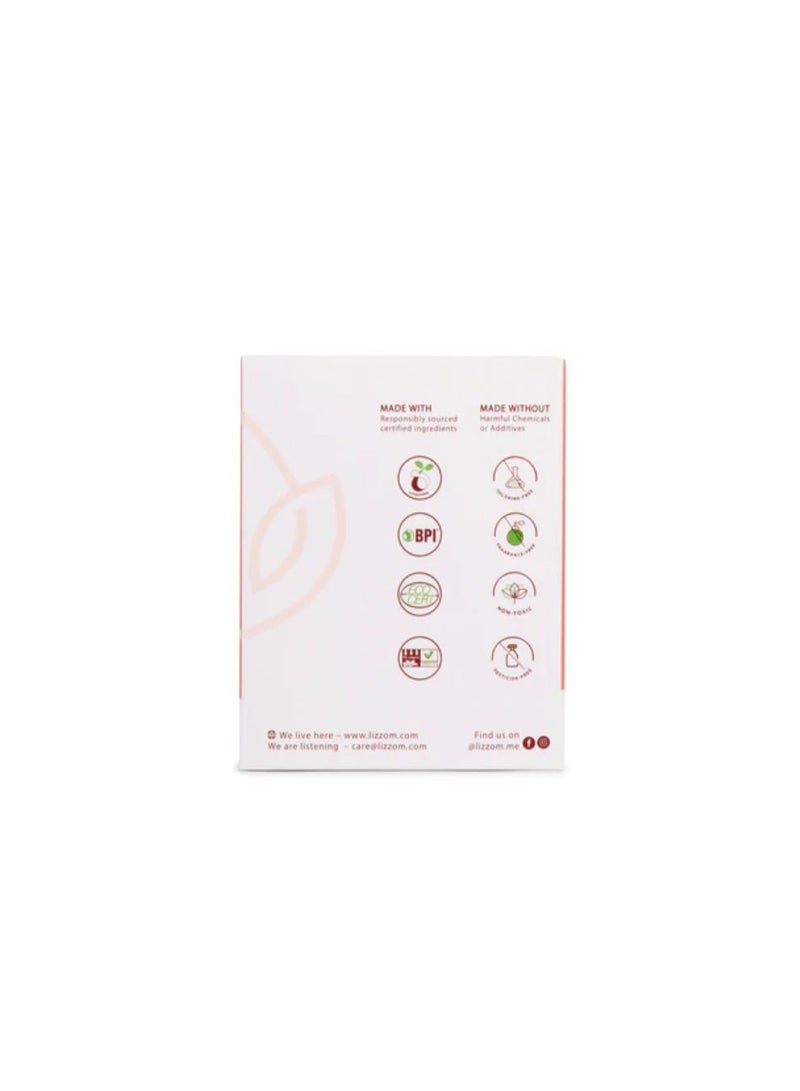 LiZZOM Organic THICK Regular Sanitary Pads with Wings, Pack of 2 (20 Pads), Bamboo Top Sheet, Biodegradable Back Sheet - Image 5