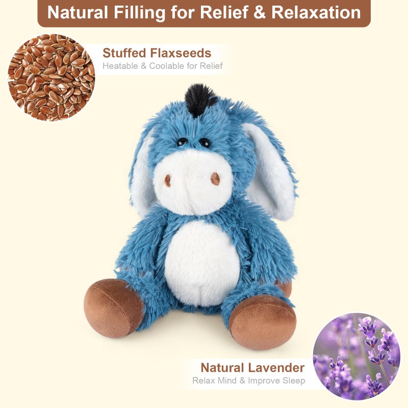 SuzziPals Heatable and Coolable Donkey Stuffed Animals, Microwavable Stuffed Animal Heating Pads for Soothing, Lavender Scent Donkey Plush for Discomfort, Plushies Gift for Kids & Aldults - Image 3