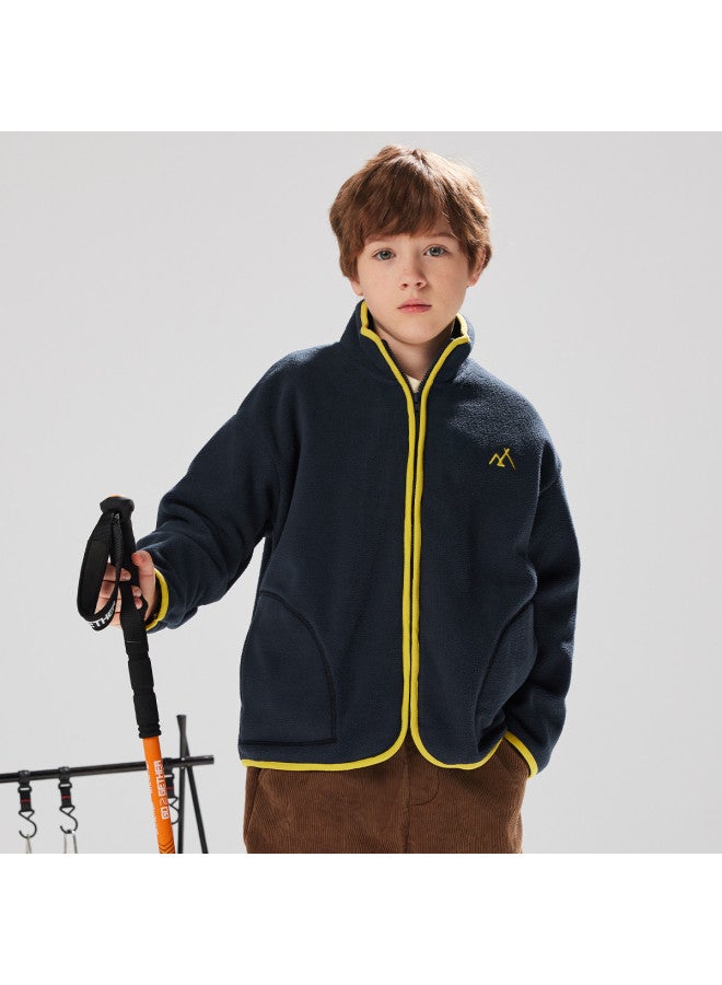 MQD School Uniform Magic Tool Children's Polar Fleece Jacket For Boys And Girls, Thickened Outerwear For Autumn And Winter, Medium To Large Children's Granular Fleece Coat - Image 4