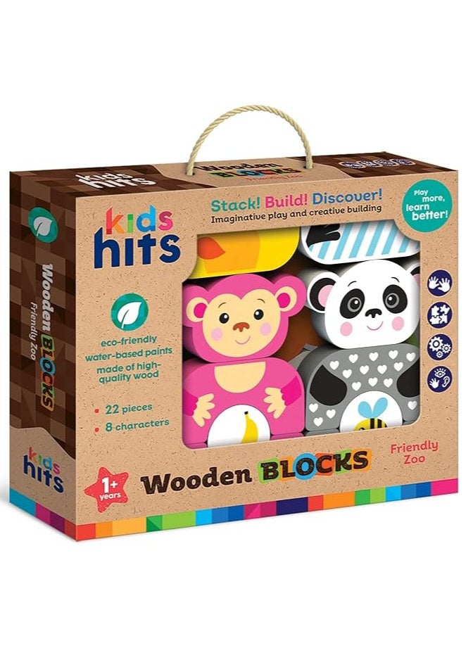 Kids hits KIDS HITS WOODEN BLOCKS FRIENDLY ZOO 