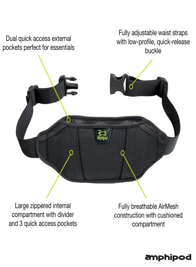 Amphipod AirFlow Endurance Waistpack, Bounce Free Runners Storage Fanny Pack Waist Bag for Running, Jogging, Men & Women, Black, OS - Image 2
