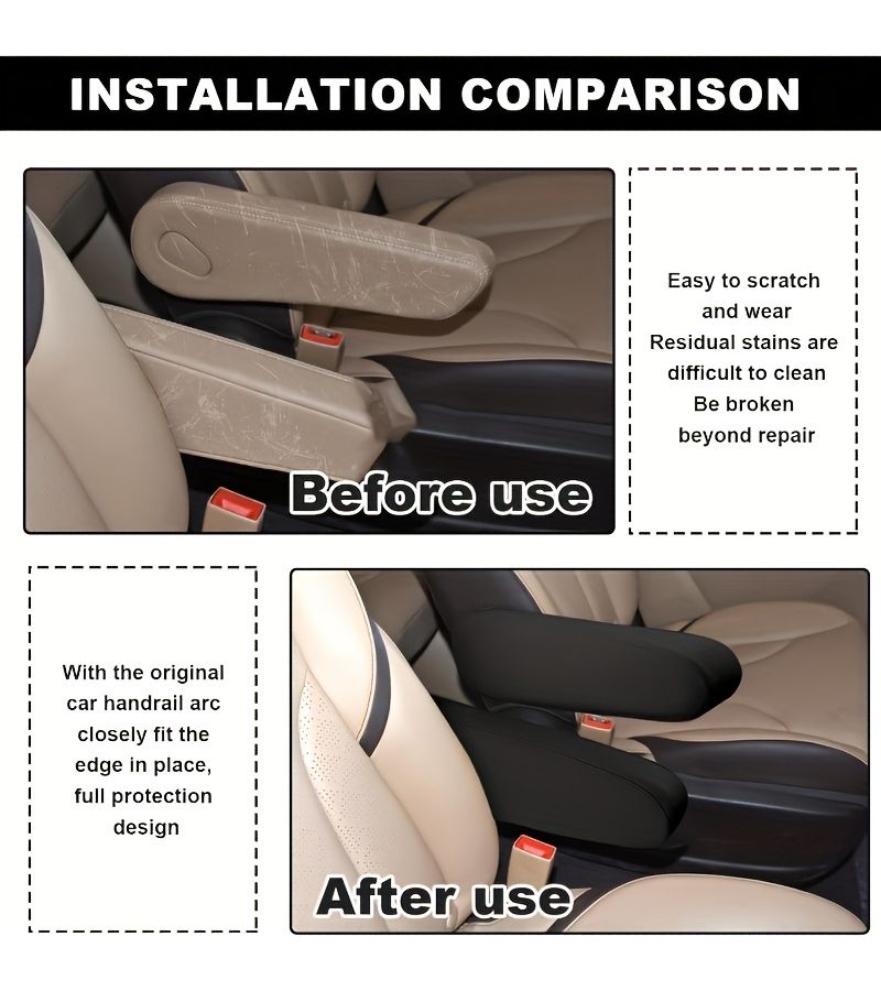 2 قطعة غطاء مسند ذراع مقعد السيارة، واقي عالمي مناسب للسيارات الرياضية متعددة الاستخدامات (SUV) - Image 5