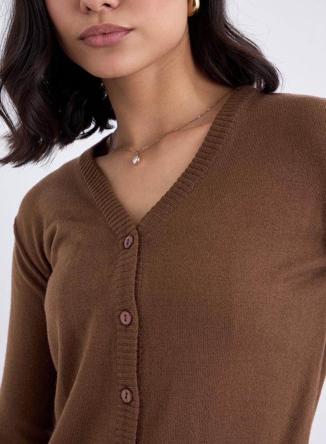 ستايلي كارديغان محبوك بتفاصيل أزرار - Image 4