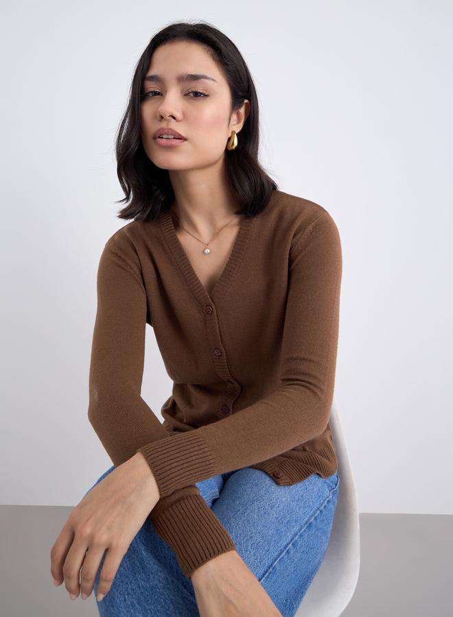 ستايلي كارديغان محبوك بتفاصيل أزرار - Image 3