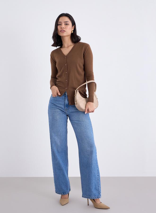 ستايلي كارديغان محبوك بتفاصيل أزرار - Image 2