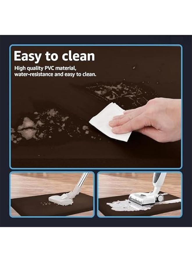 هوكور سجاد مطبخ سميك، سجاد مطبخ مبطن مضاد للاجهاد للارضية، سجادة مطبخ مضادة للانزلاق وقابلة للغسل، سجادة مكتب قائمة مقاومة للماء، سجاد ارضية مريح للمنزل والمطبخ والمكتب (بني، 17.3 انش × 28 انش) - Image 4