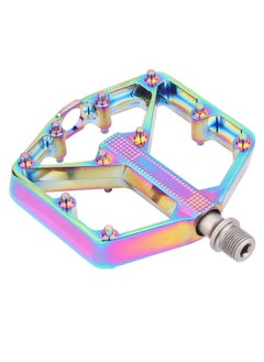 KASTWAVE Bike Pedals, Aluminum Alloy Bicycle Pedals, Mountain Bike Pedal with Removable Anti-Skid Nails for Road/MTB Bike, Gifts for Cycling Enthusiasts (Colorful)  - Image 1