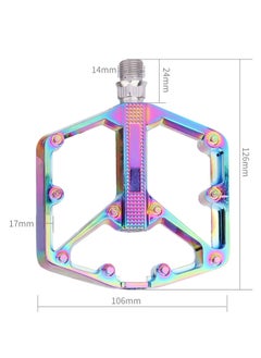 KASTWAVE Bike Pedals, Aluminum Alloy Bicycle Pedals, Mountain Bike Pedal with Removable Anti-Skid Nails for Road/MTB Bike, Gifts for Cycling Enthusiasts (Colorful)  - Image 2