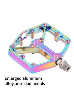 KASTWAVE Bike Pedals, Aluminum Alloy Bicycle Pedals, Mountain Bike Pedal with Removable Anti-Skid Nails for Road/MTB Bike, Gifts for Cycling Enthusiasts (Colorful)  - Image 5