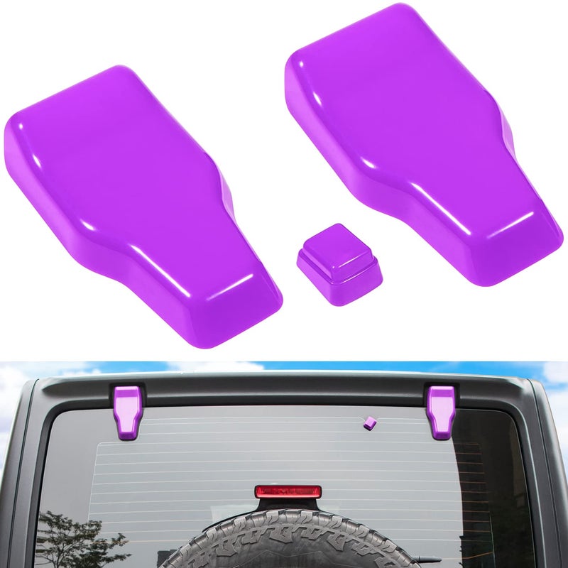 Rear Tail Door Window Hinge  Rain Wiper Nozzle Cover Trim for 20182024 Jeep Wrangler JL JLU Sports Sahara Freedom Rubicon Unlimited 2Door  4Door Exterior Accessories Decoration Purple 3PCS