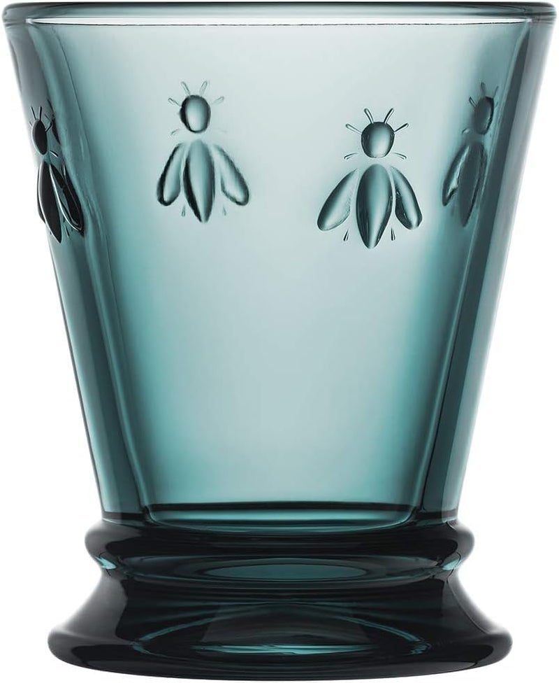 La Rochère Embossed Napoleon Bee Blue Tumblers - Set of 6, 9 oz Glassware - Image 2
