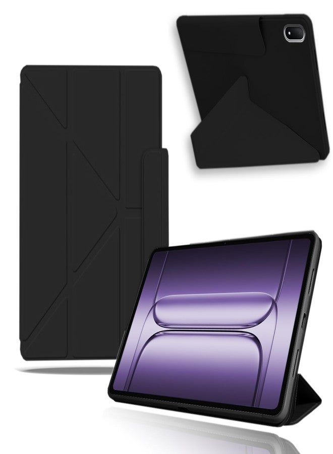 NOUKAJU جراب حماية لجهاز OnePlus Pad 3 اللوحي مقاس 13.2 بوصة، غطاء حماية NOUKAJU للأجهزة اللوحية، حامل قابل للتعديل، مقاوم للسقوط، مقاوم للخدش، جراب حماية لجهاز OnePlus Pad 3 اللوحي (أسود) - Image 1