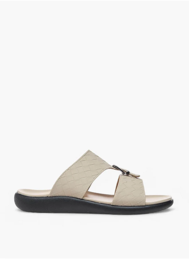 LBL by Shoexpress Men's Weave Detail Slip-On Comfort Sandals with Buckle