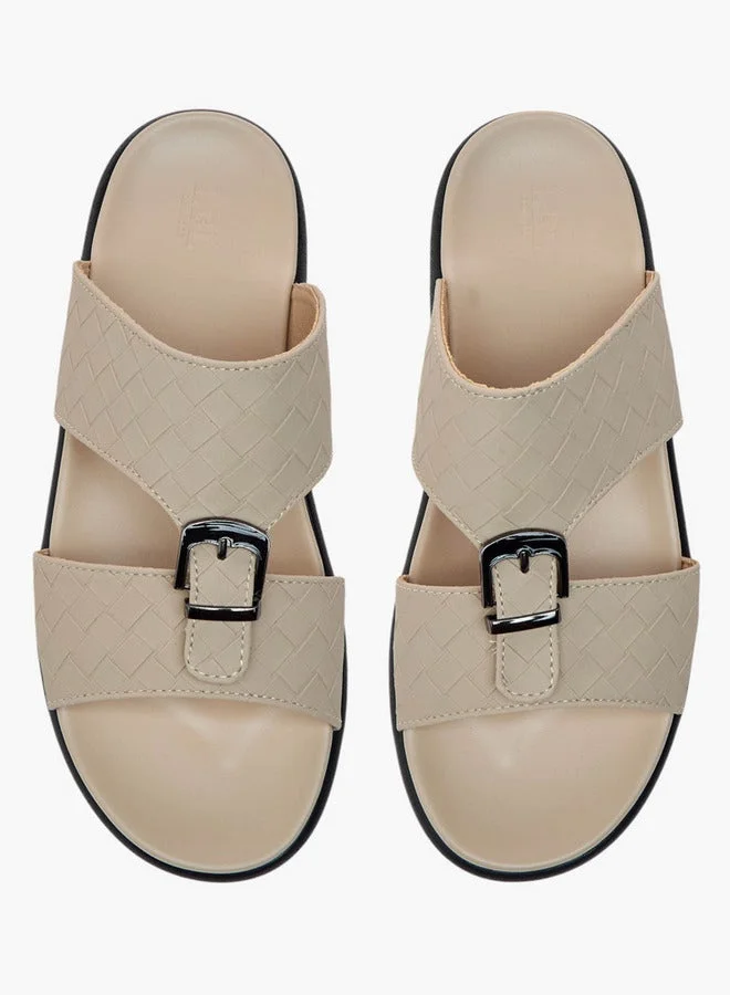 LBL by Shoexpress Men's Weave Detail Slip-On Comfort Sandals with Buckle