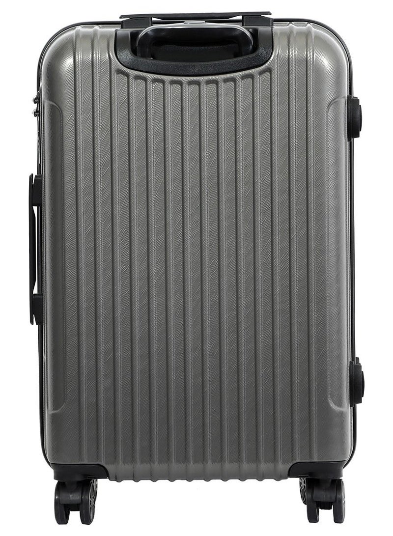 بيج ديزاين حقيبة سفر بتصميم المحيط Biggdesign، رمادية، متوسطة، حقيبة صلبة بعجلات دوّارة، حقائب سفر بنظام قفل، خفيفة الوزن، 24 إنش. - Image 2