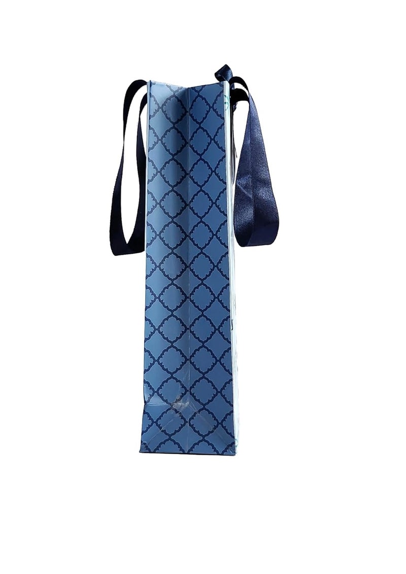 Lotus Trunk Luxe Deer Motif Wine Bags for Gifting Birthday New Year Anniversary and Holiday Presents Color Blue Pack of 5  - Image 3